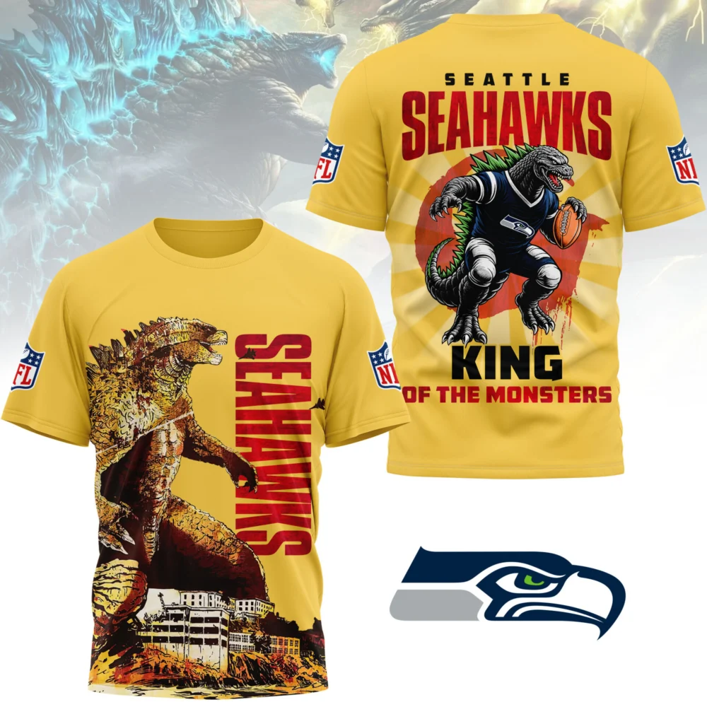 Seattle Seahawks | Premium NFL Godzilla King of the Monsters 3D Shirt NY