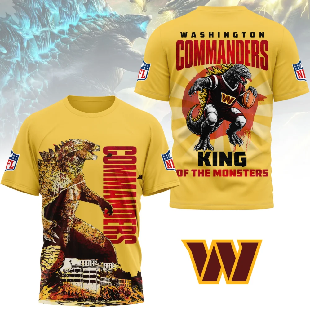 Washington Commanders | Premium NFL Godzilla King of the Monsters 3D Shirt NY