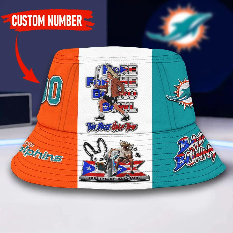 Miami Dolphins | Premium NFL Super Bowl Halftime Show Bucket Hat NY