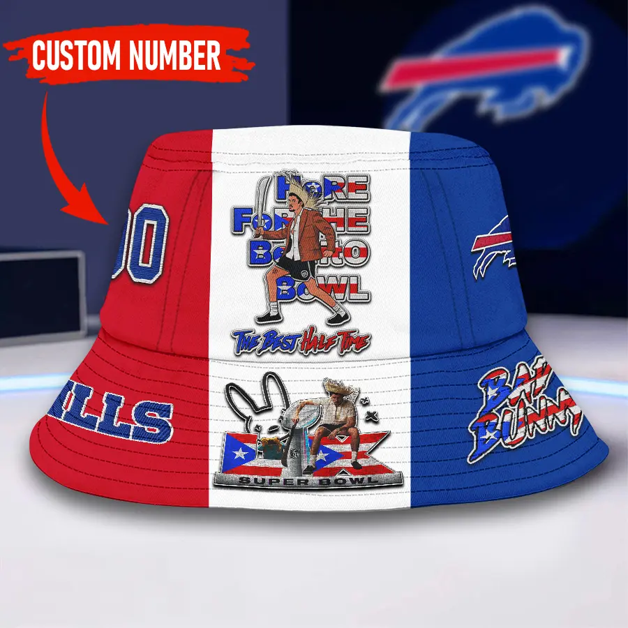 Buffalo Bills | Premium NFL Super Bowl Halftime Show Bucket Hat NY - M