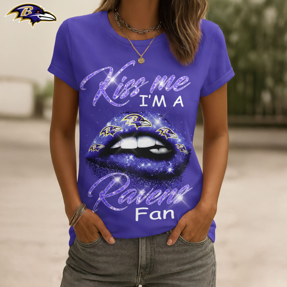 Baltimore Ravens | Premium NFL Kiss Me Women Shirt TD - S