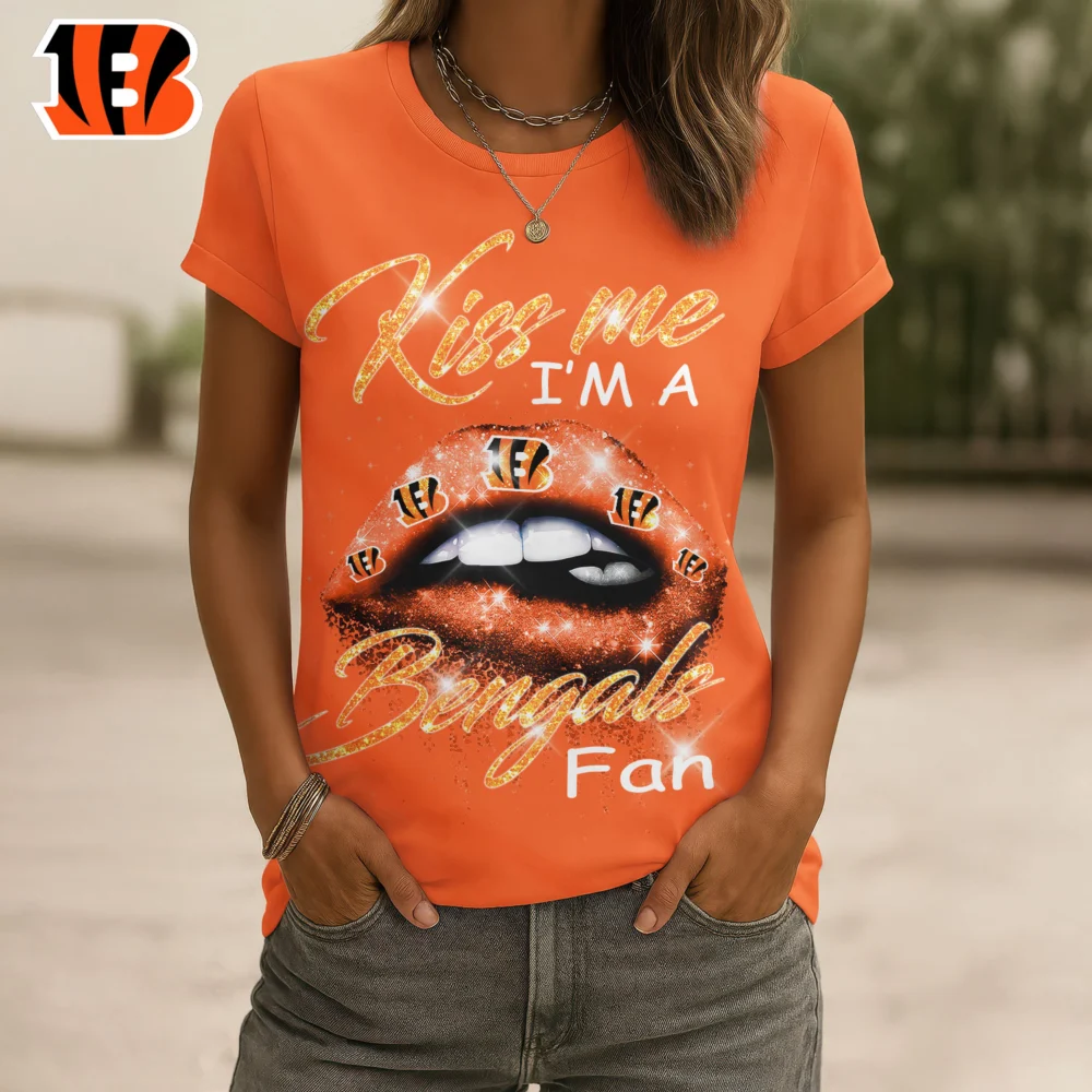 Cincinnati Bengals | Premium NFL Kiss Me Women Shirt TD
