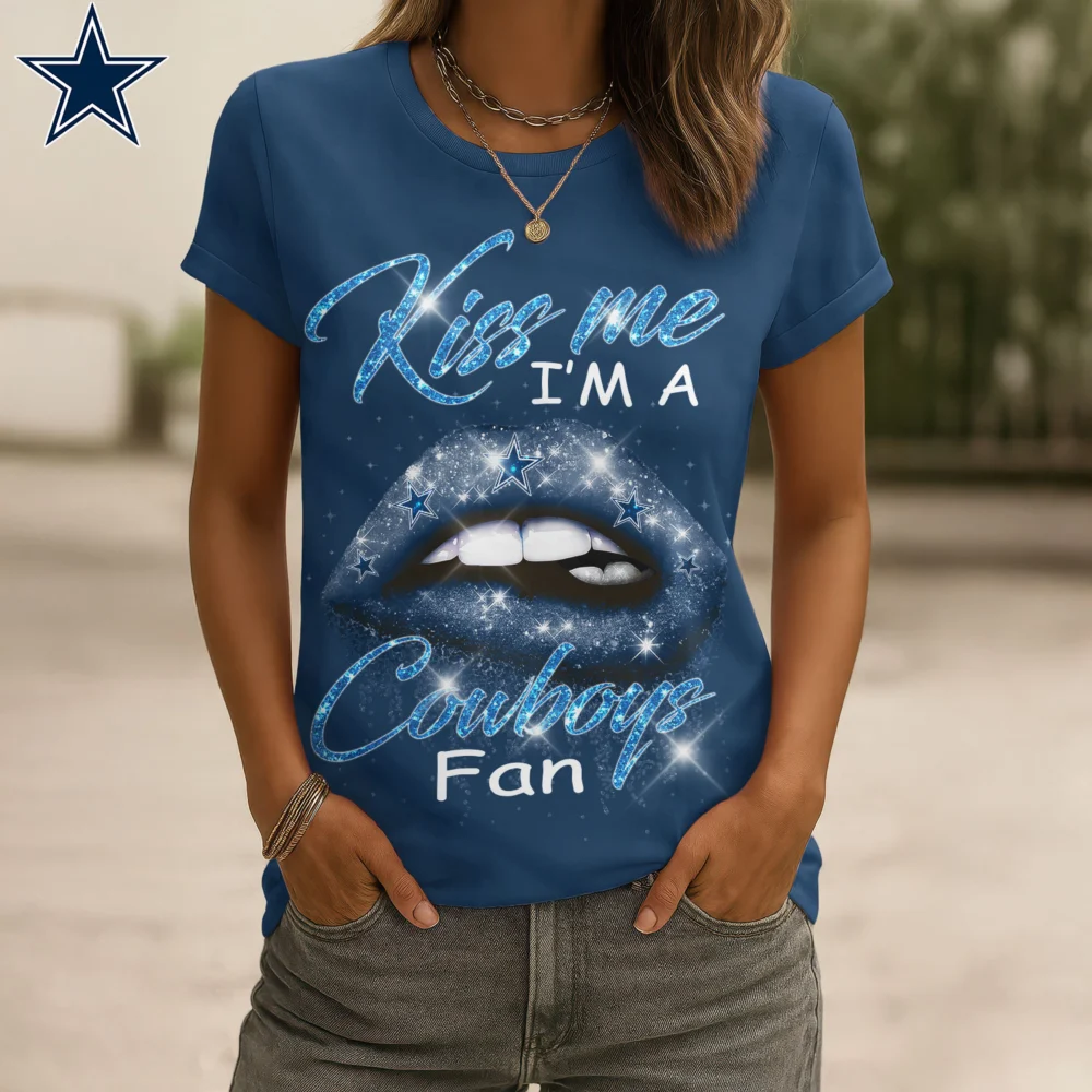 Dallas Cowboys | Premium NFL Kiss Me Women Shirt TD - 2XL