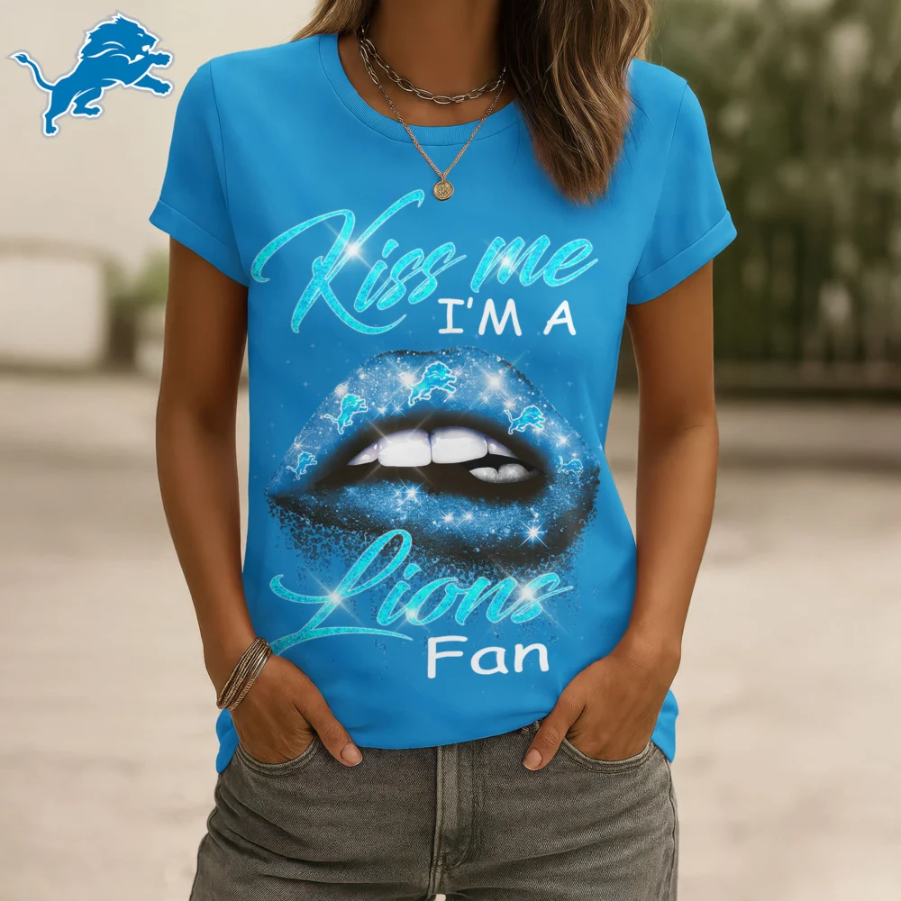 Detroit Lions | Premium NFL Kiss Me Women Shirt TD - 4XL