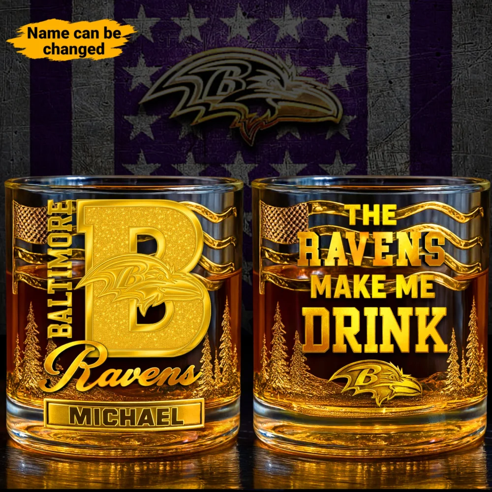 Baltimore Ravens | Premium NFL Golden Whiskey Fan Glass TD