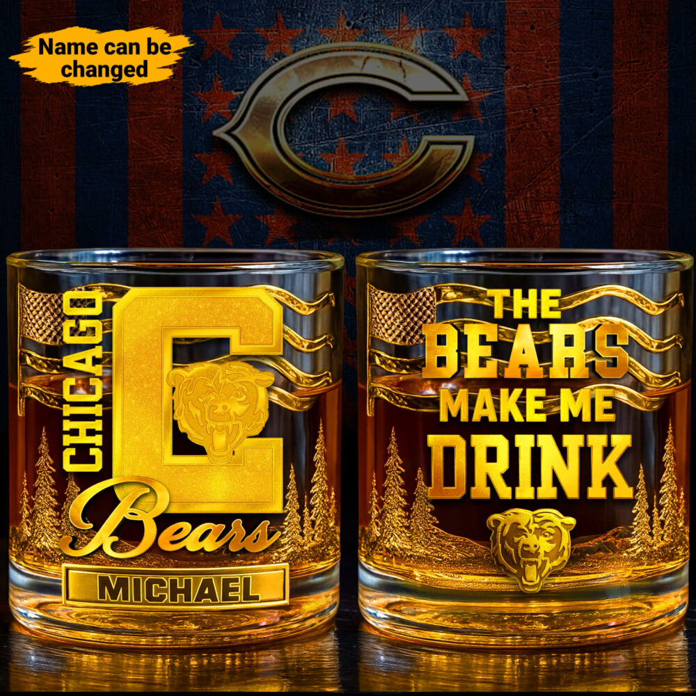 Chicago Bears | Premium NFL Golden Whiskey Fan Glass TD