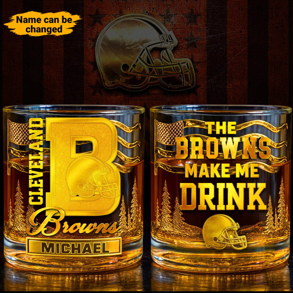 Cleveland Browns | Premium NFL Golden Whiskey Fan Glass TD