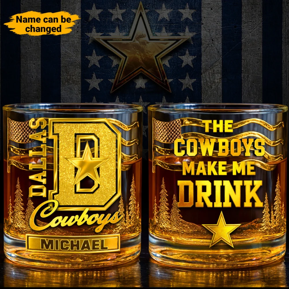Dallas Cowboys | Premium NFL Golden Whiskey Fan Glass TD