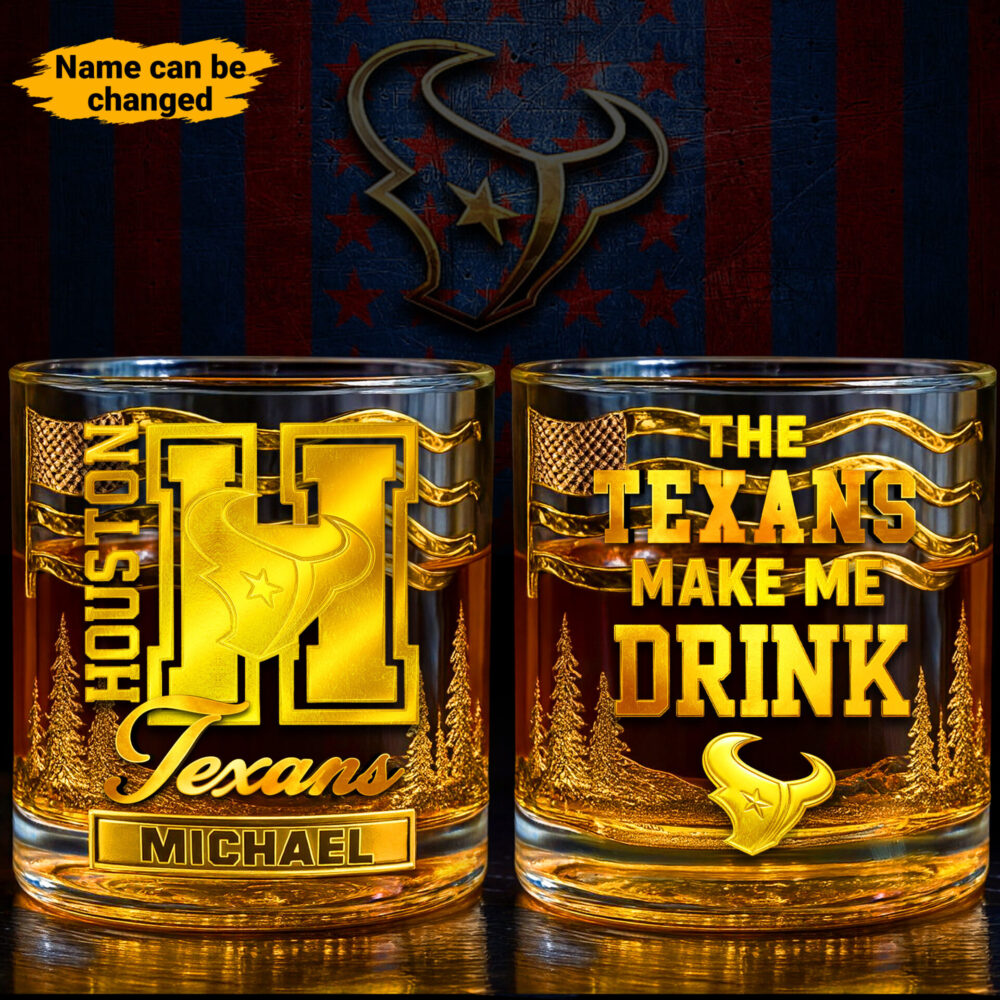 Houston Texans | Premium NFL Golden Whiskey Fan Glass TD