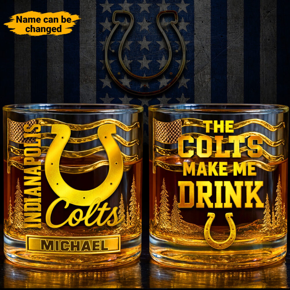 Indianapolis Colts | Premium NFL Golden Whiskey Fan Glass TD