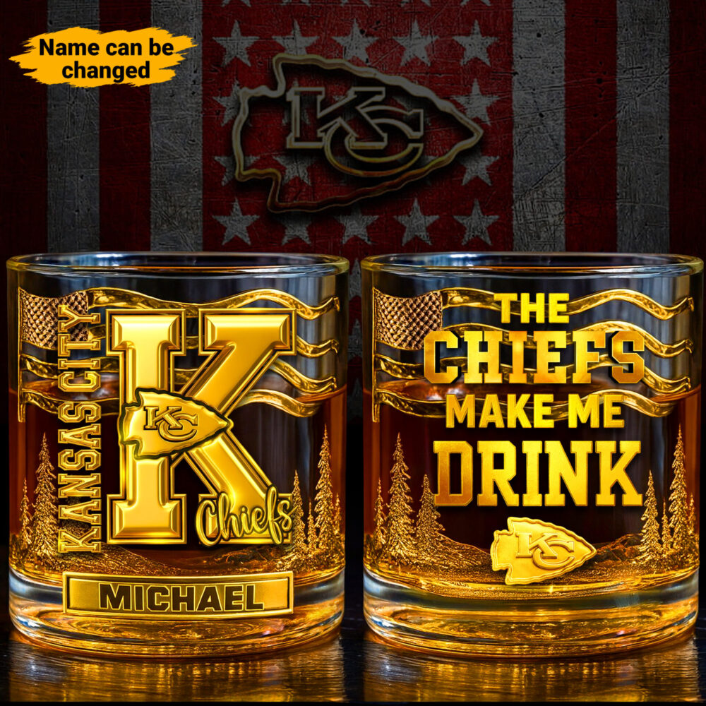 Kansas City Chiefs | Premium NFL Golden Whiskey Fan Glass TD