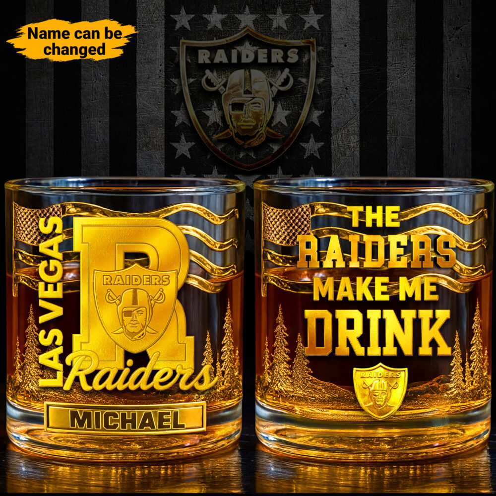 Las Vegas Raiders | Premium NFL Golden Whiskey Fan Glass TD