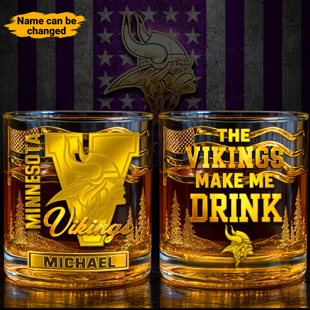 Minnesota Vikings | Premium NFL Golden Whiskey Fan Glass TD