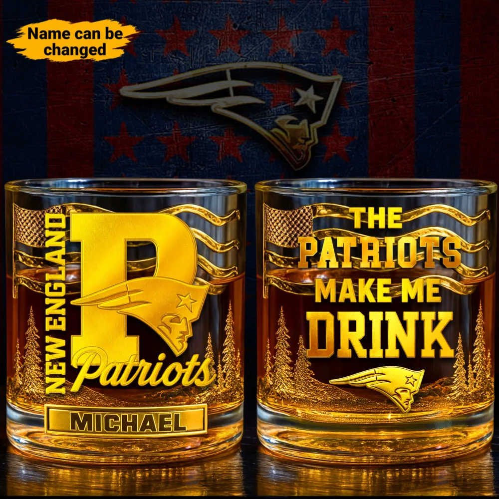 New England Patriots | Premium NFL Golden Whiskey Fan Glass TD