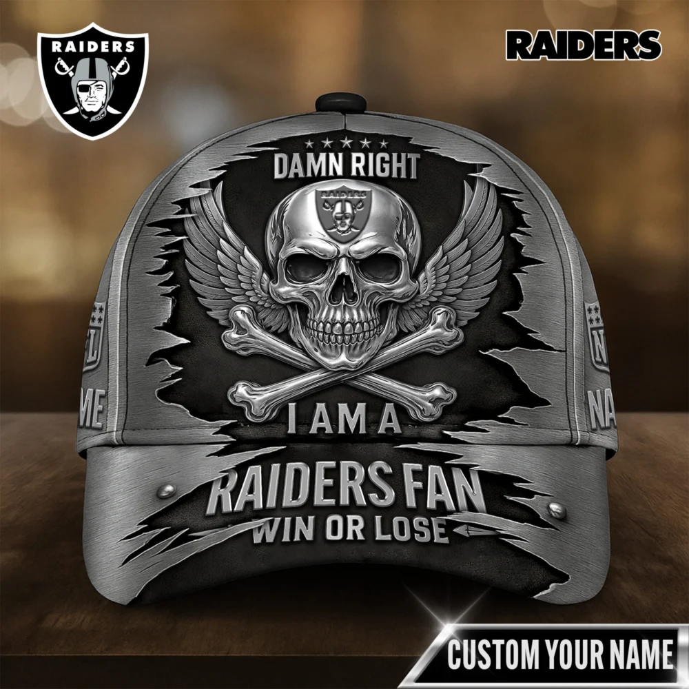 Las Vegas Raiders | Premium NFL Skull Wings Fan Pride Cap TD