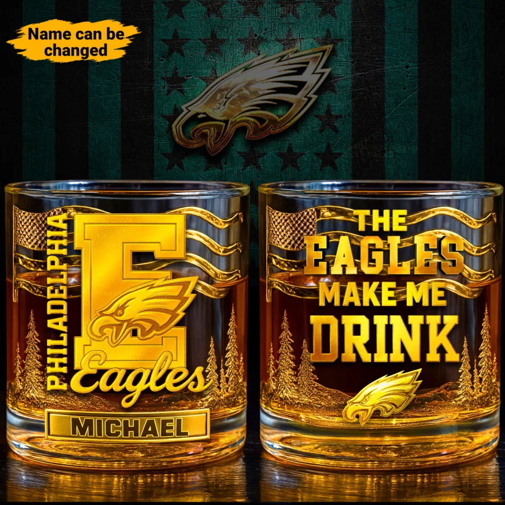 Philadelphia Eagles | Premium NFL Golden Whiskey Fan Glass TD
