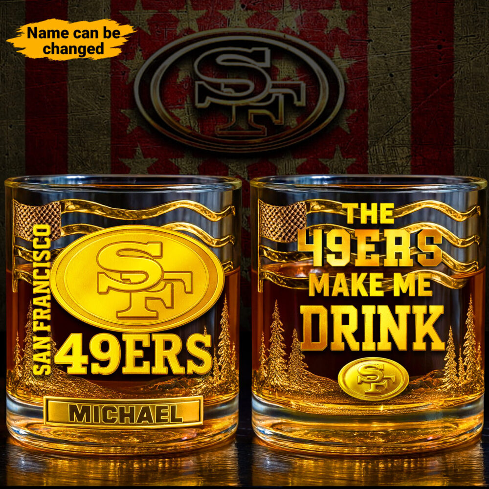San Francisco 49ers | Premium NFL Golden Whiskey Fan Glass TD