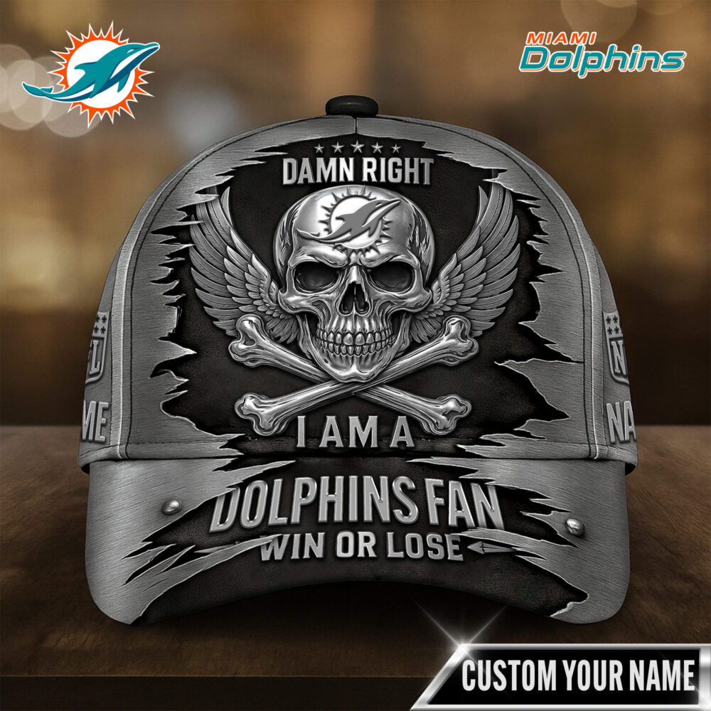 Miami Dolphins | Premium NFL Skull Wings Fan Pride Cap TD