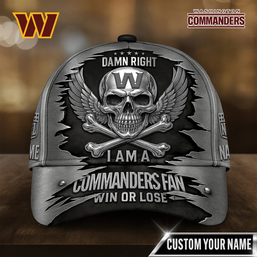 Washington Commanders | Premium NFL Skull Wings Fan Pride Cap TD