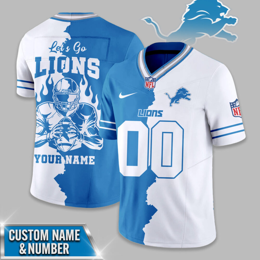 Detroit Lions | Premium NFL Flame Warrior Football Jersey TD