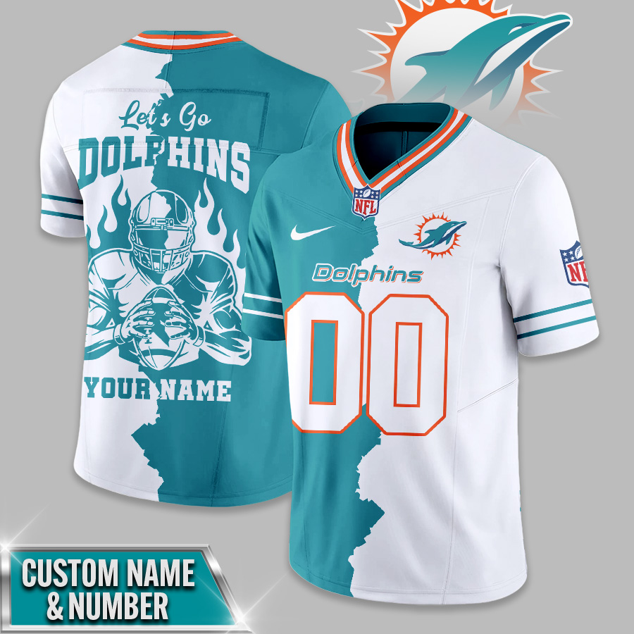 Miami Dolphins | Premium NFL Flame Warrior Football Jersey TD