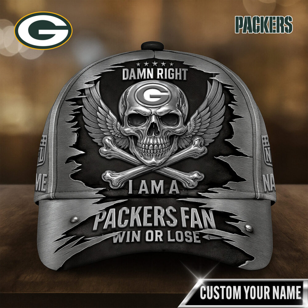 Green Bay Packers | Premium NFL Skull Wings Fan Pride Cap TD