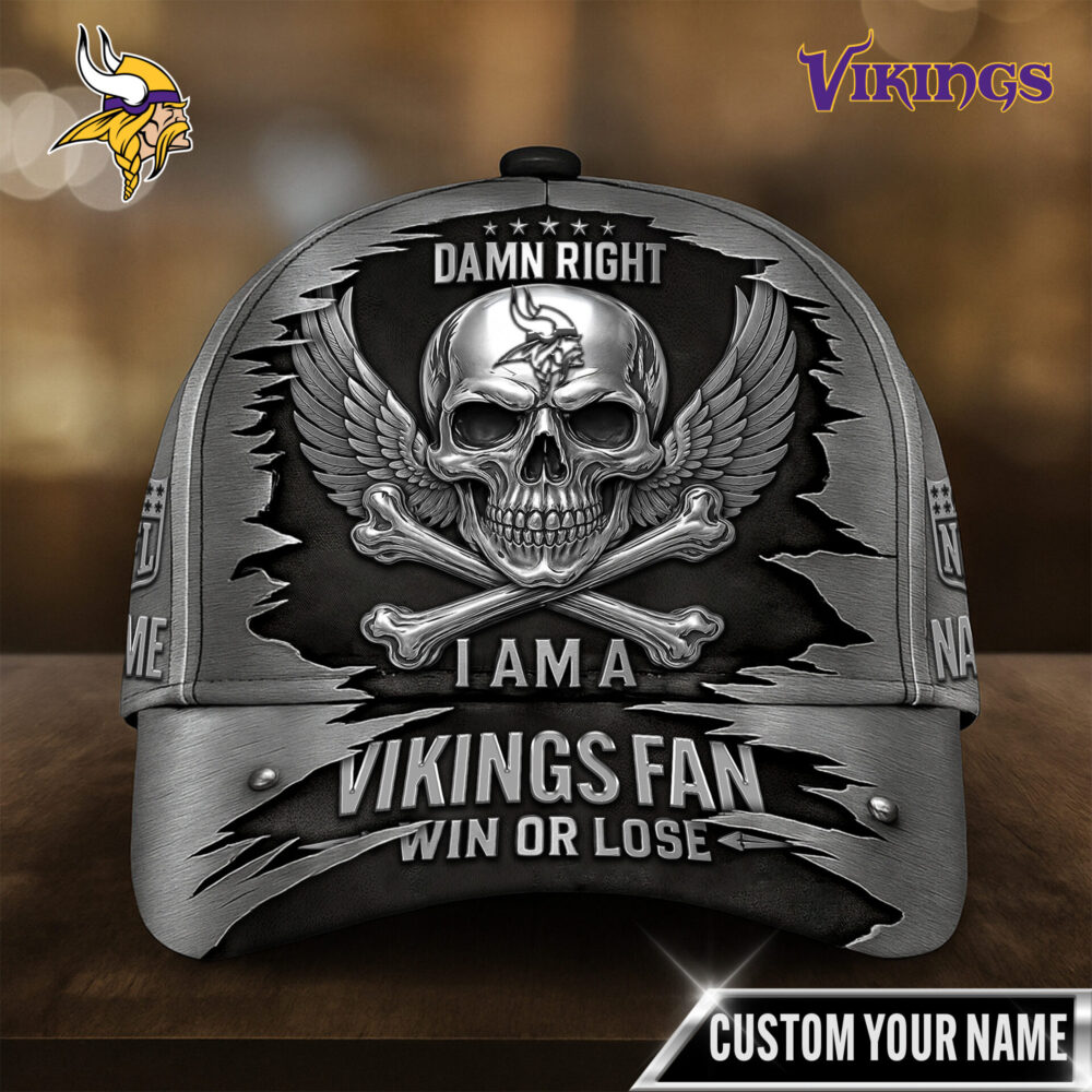 Minnesota Vikings | Premium NFL Skull Wings Fan Pride Cap TD