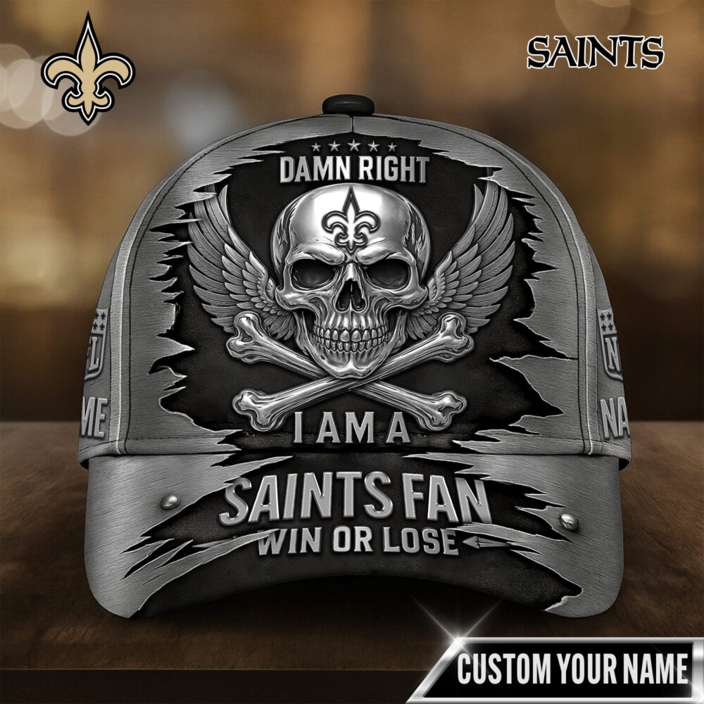 New Orleans Saints | Premium NFL Skull Wings Fan Pride Cap TD