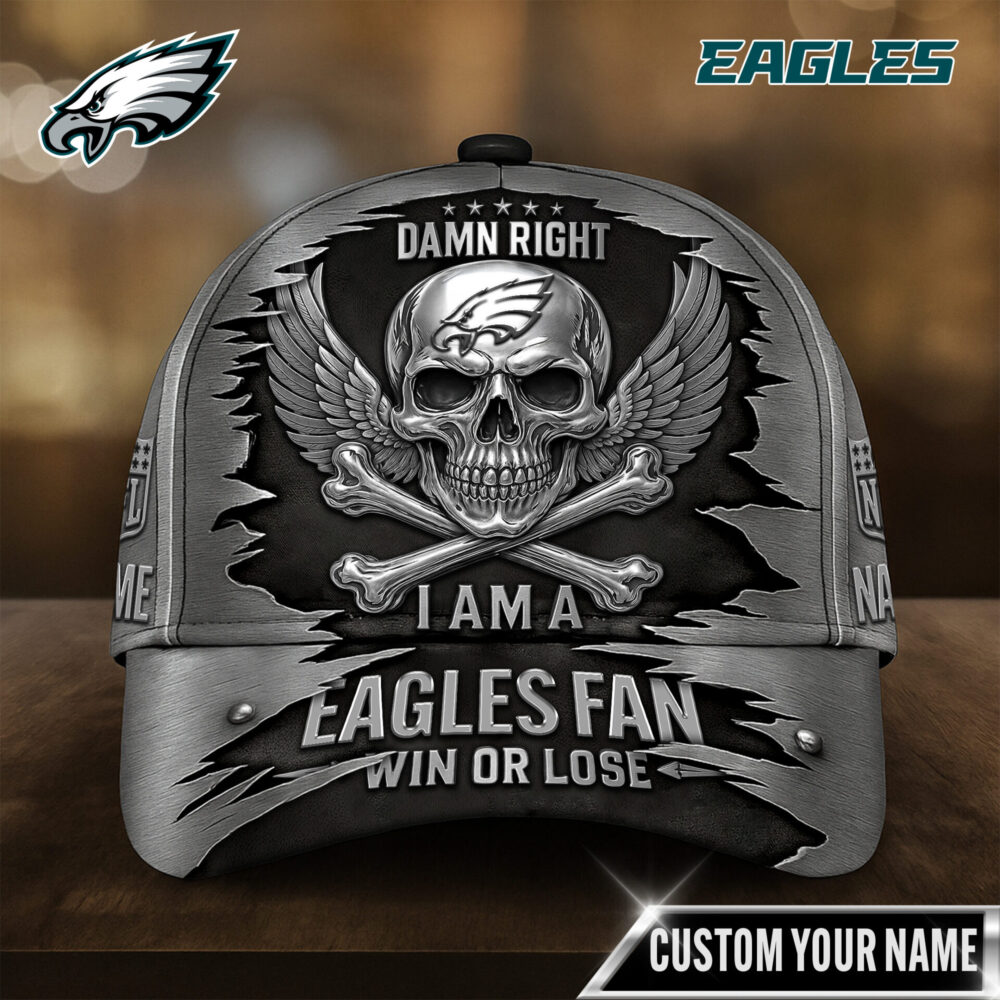 Philadelphia Eagles | Premium NFL Skull Wings Fan Pride Cap TD
