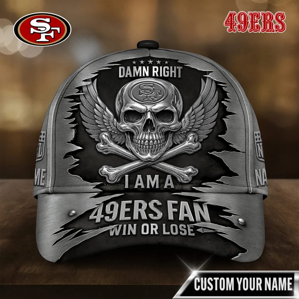San Francisco 49ers | Premium NFL Skull Wings Fan Pride Cap TD