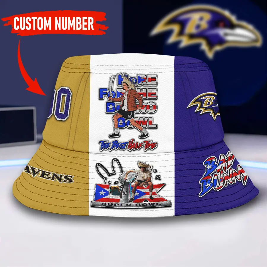 Baltimore Ravens | Premium NFL Super Bowl Halftime Show Bucket Hat NY