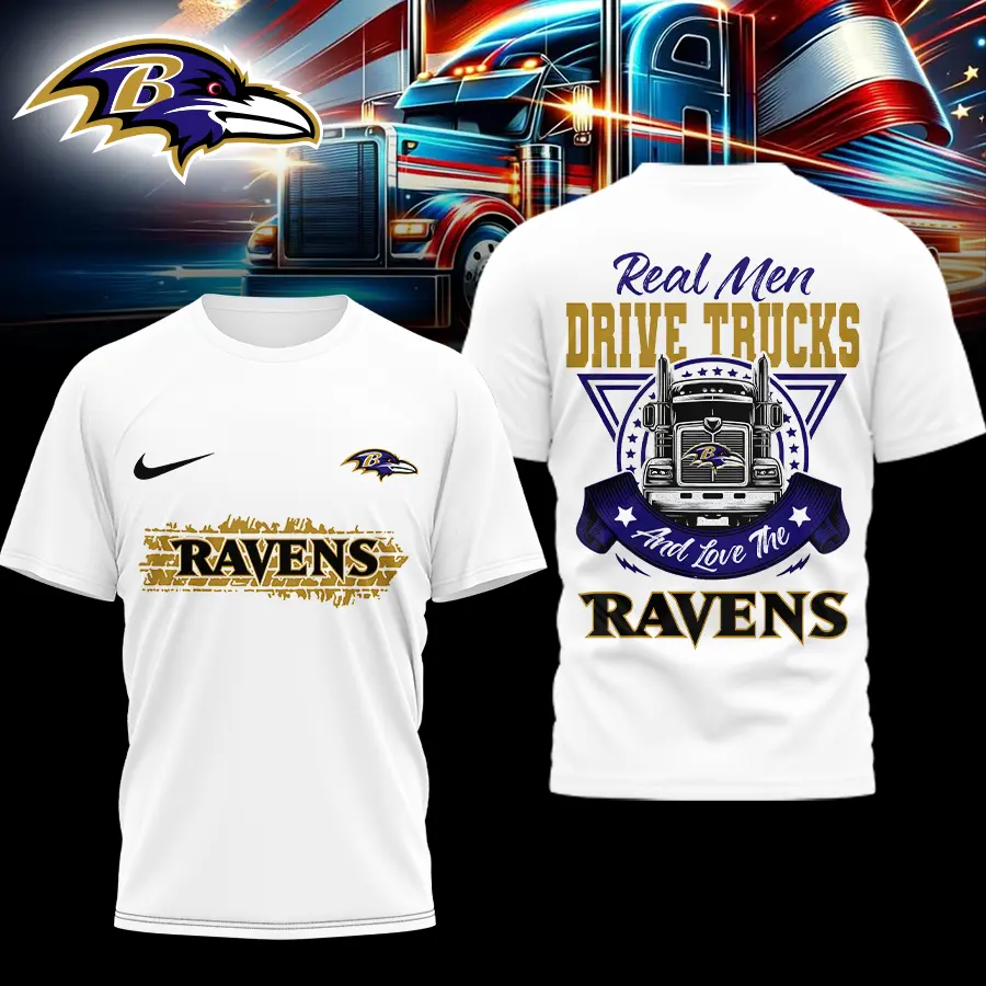 Baltimore Ravens | Premium NFL Real Men Drive Trucks Shirt
