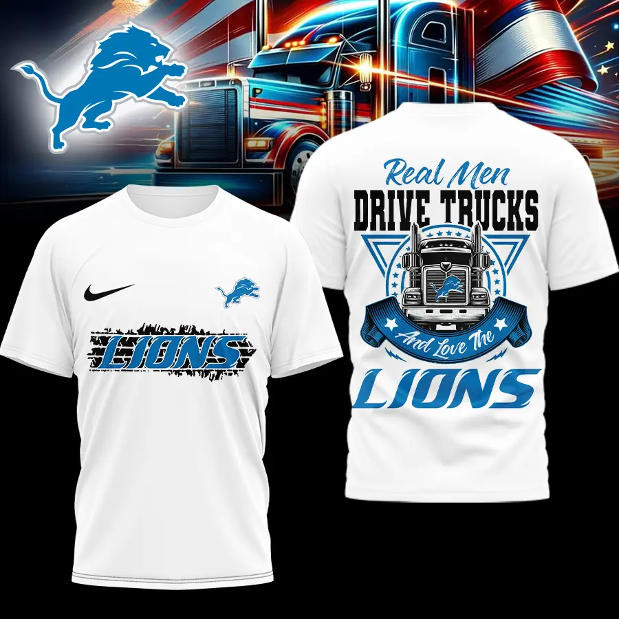 Detroit Lions | Premium NFL Real Men Drive Trucks Shirt