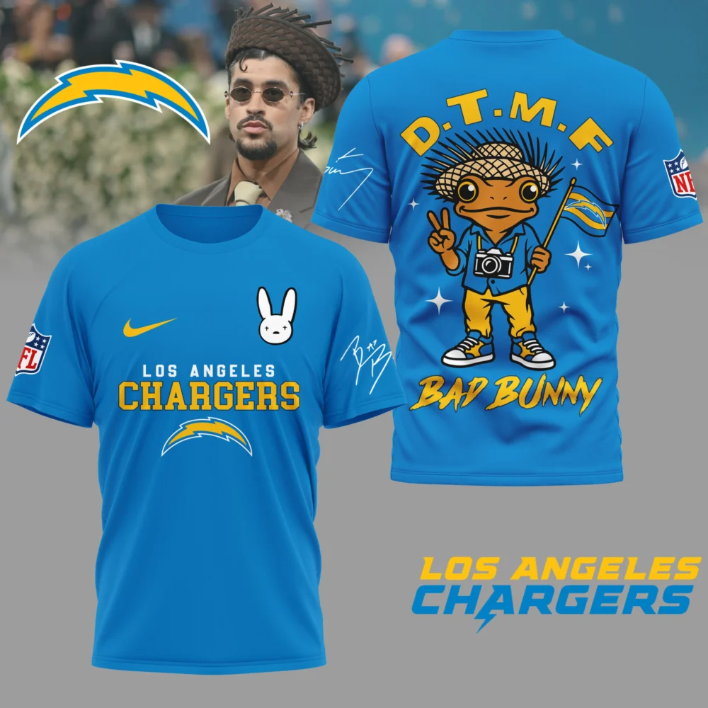 Los Angeles Chargers | Premium NFL Bad Bunny 3D Shirt TD
