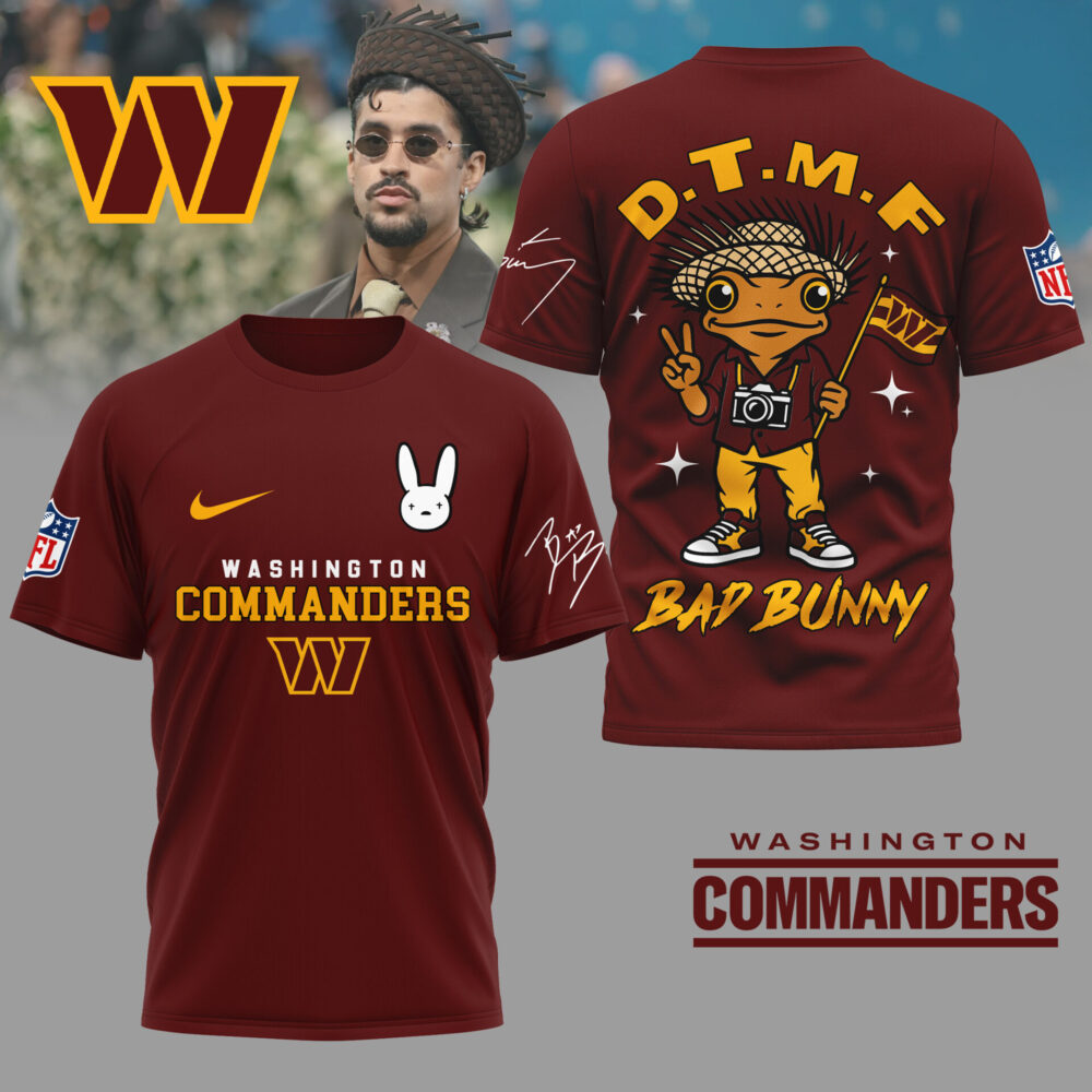 Washington Commanders | Premium NFL Bad Bunny 3D Shirt TD