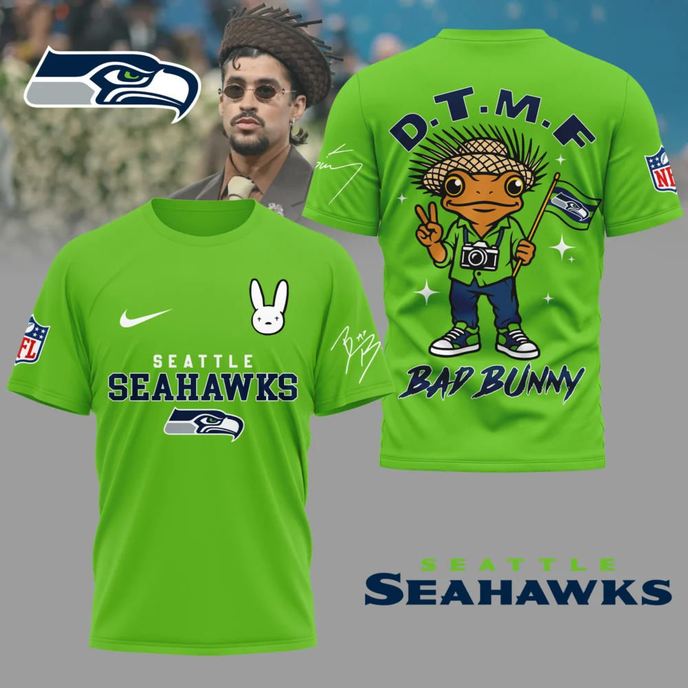 Seattle Seahawks | Premium NFL Bad Bunny 3D Shirt TD