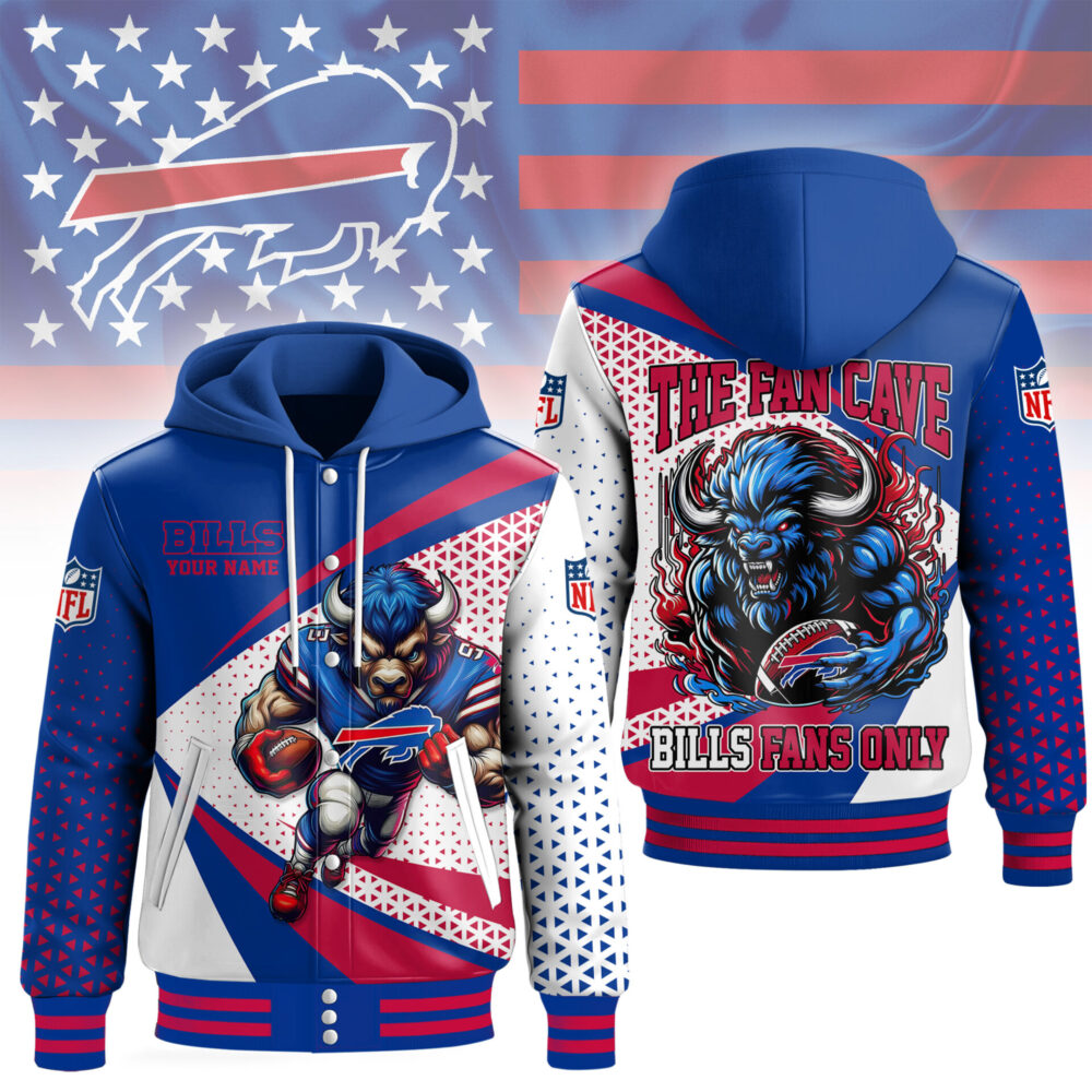 Buffalo Bills | Premium NFL Fan Cave Hooded Baseball Jacket NY - 5XL