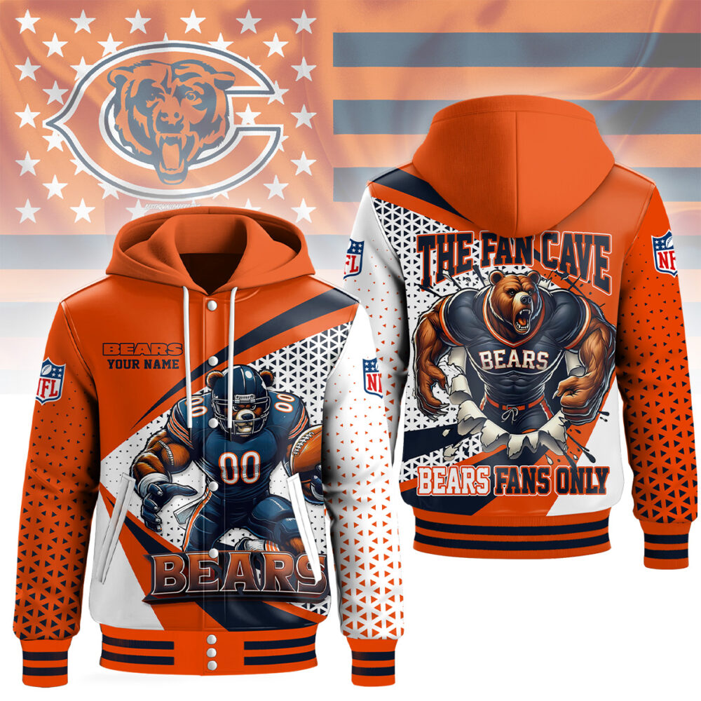 Chicago Bears | Premium NFL Fan Cave Hooded Baseball Jacket NY