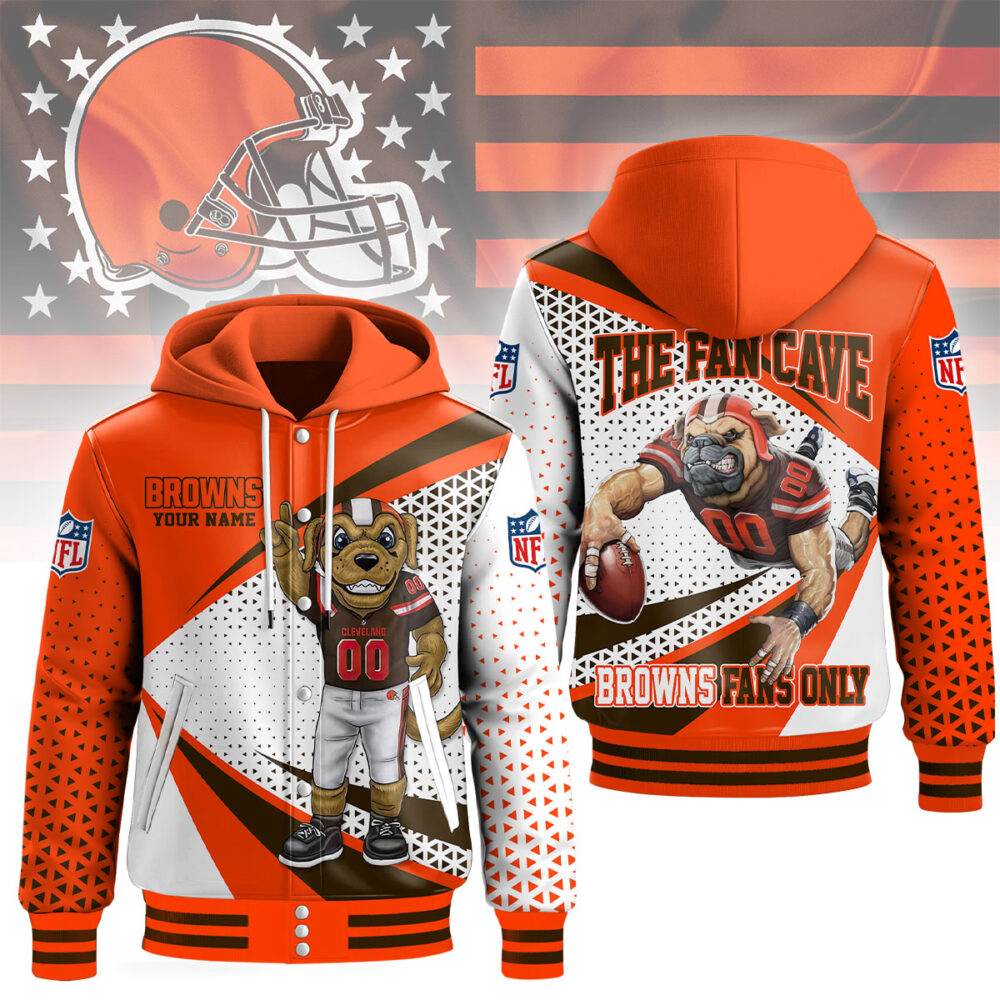 Cleveland Browns | Premium NFL Fan Cave Hooded Baseball Jacket NY