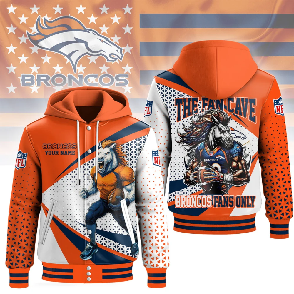 Denver Broncos | Premium NFL Fan Cave Hooded Baseball Jacket NY