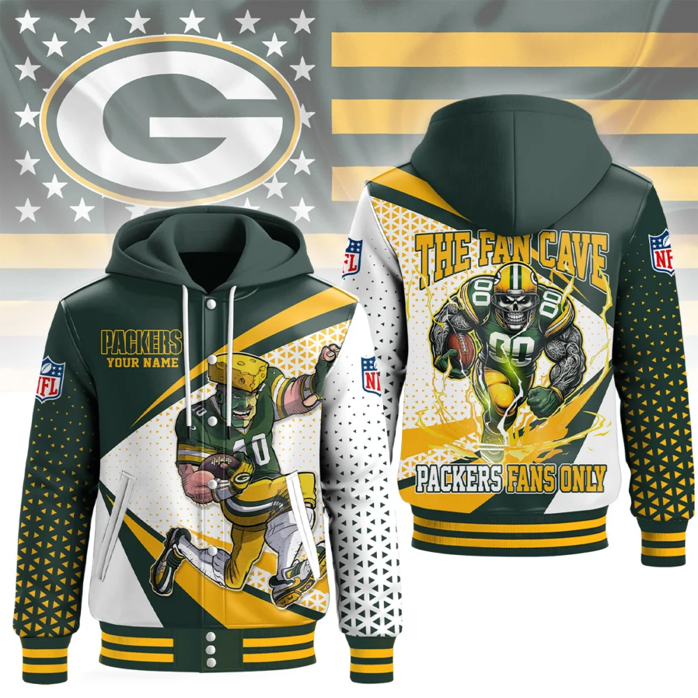 Green Bay Packers | Premium NFL Fan Cave Hooded Baseball Jacket NY