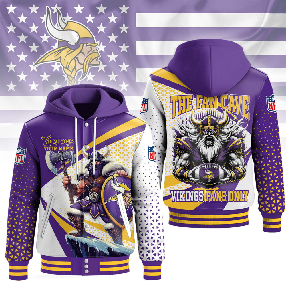 Minnesota Vikings | Premium NFL Fan Cave Hooded Baseball Jacket NY