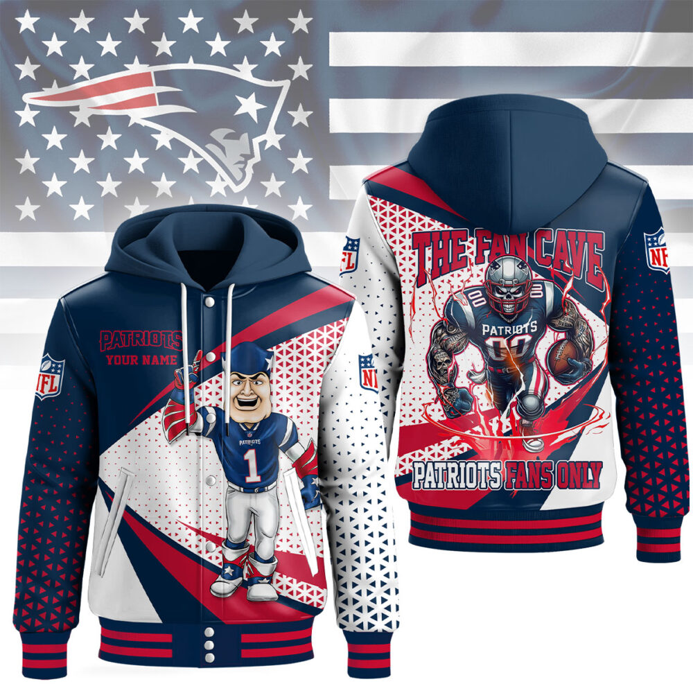 New England Patriots | Premium NFL Fan Cave Hooded Baseball Jacket NY