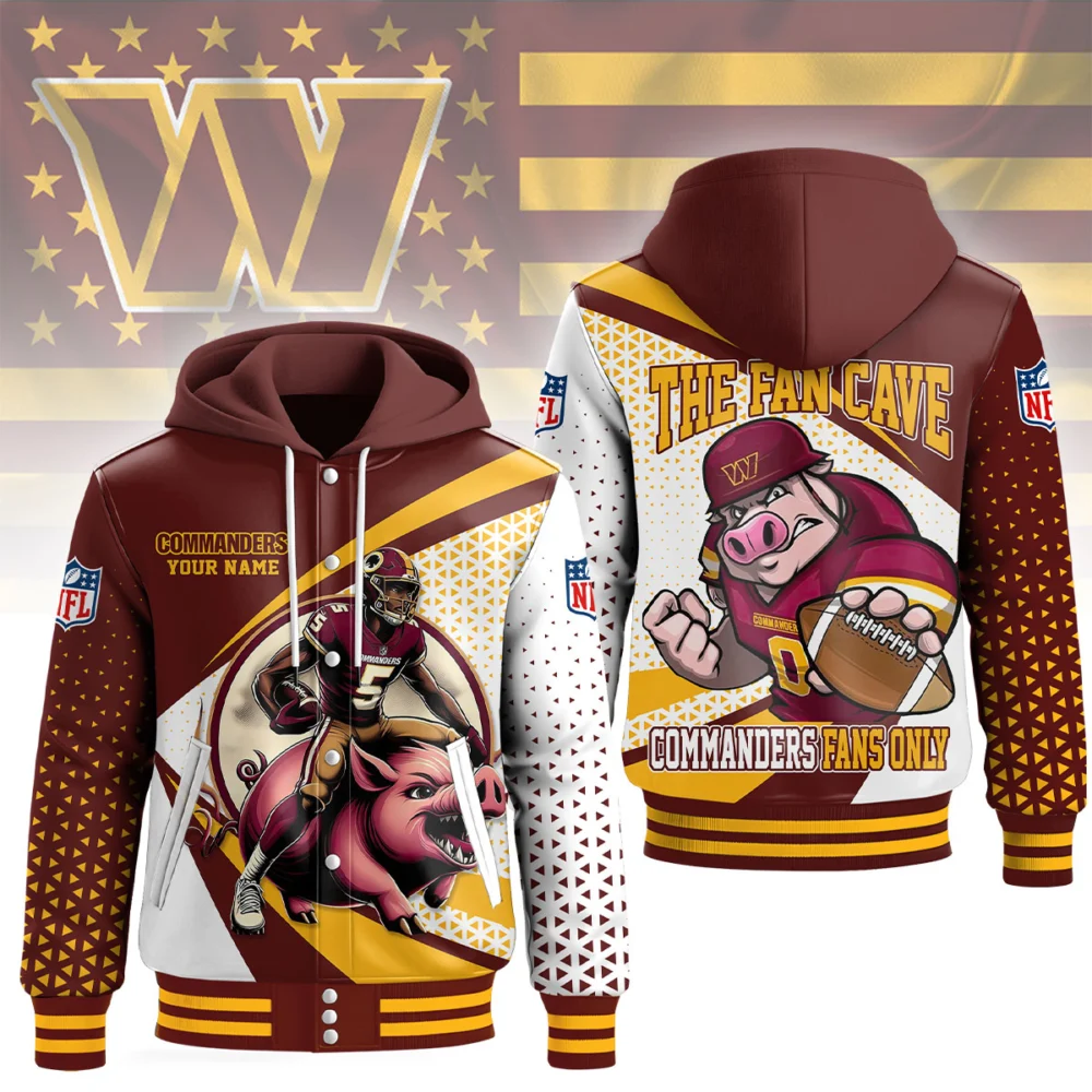 Washington Commanders | Premium NFL Fan Cave Hooded Baseball Jacket NY