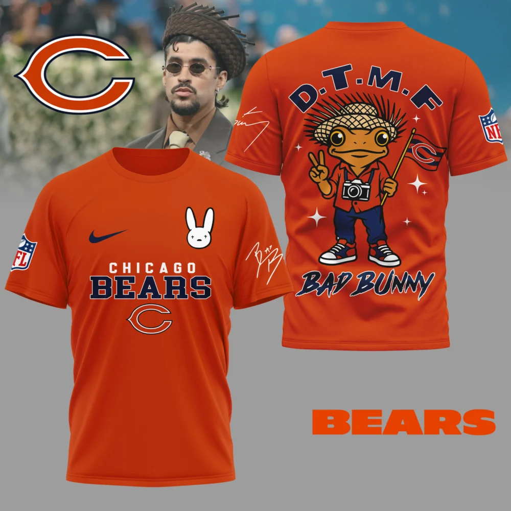 Chicago Bears | Premium NFL Bad Bunny 3D Shirt TD