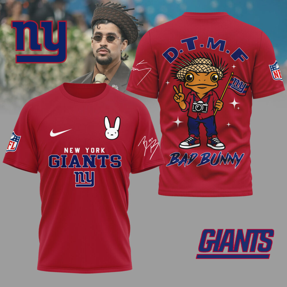 New York Giants | Premium NFL Bad Bunny 3D Shirt TD