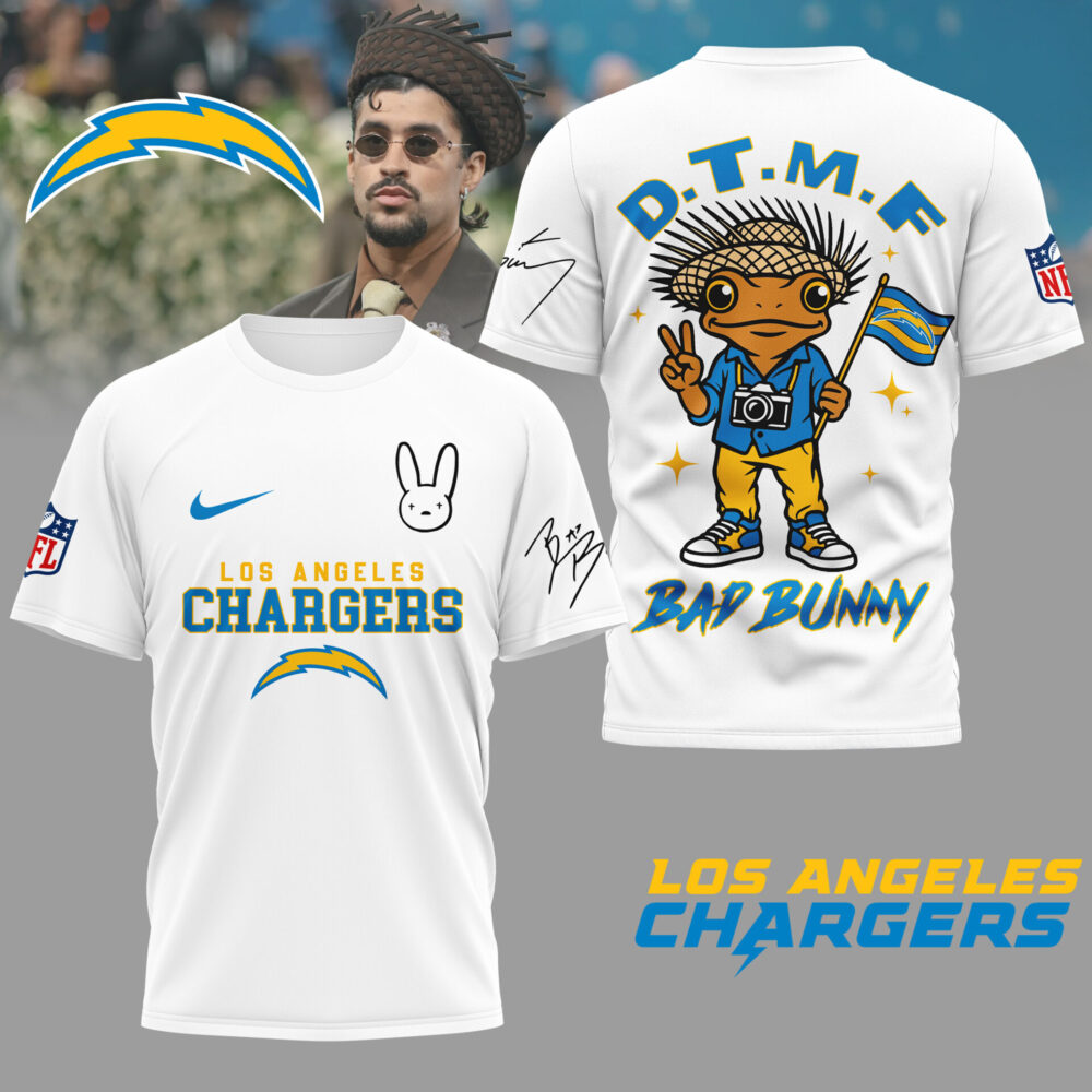 Los Angeles Chargers | Premium NFL Bad Bunny 3D Shirt TD