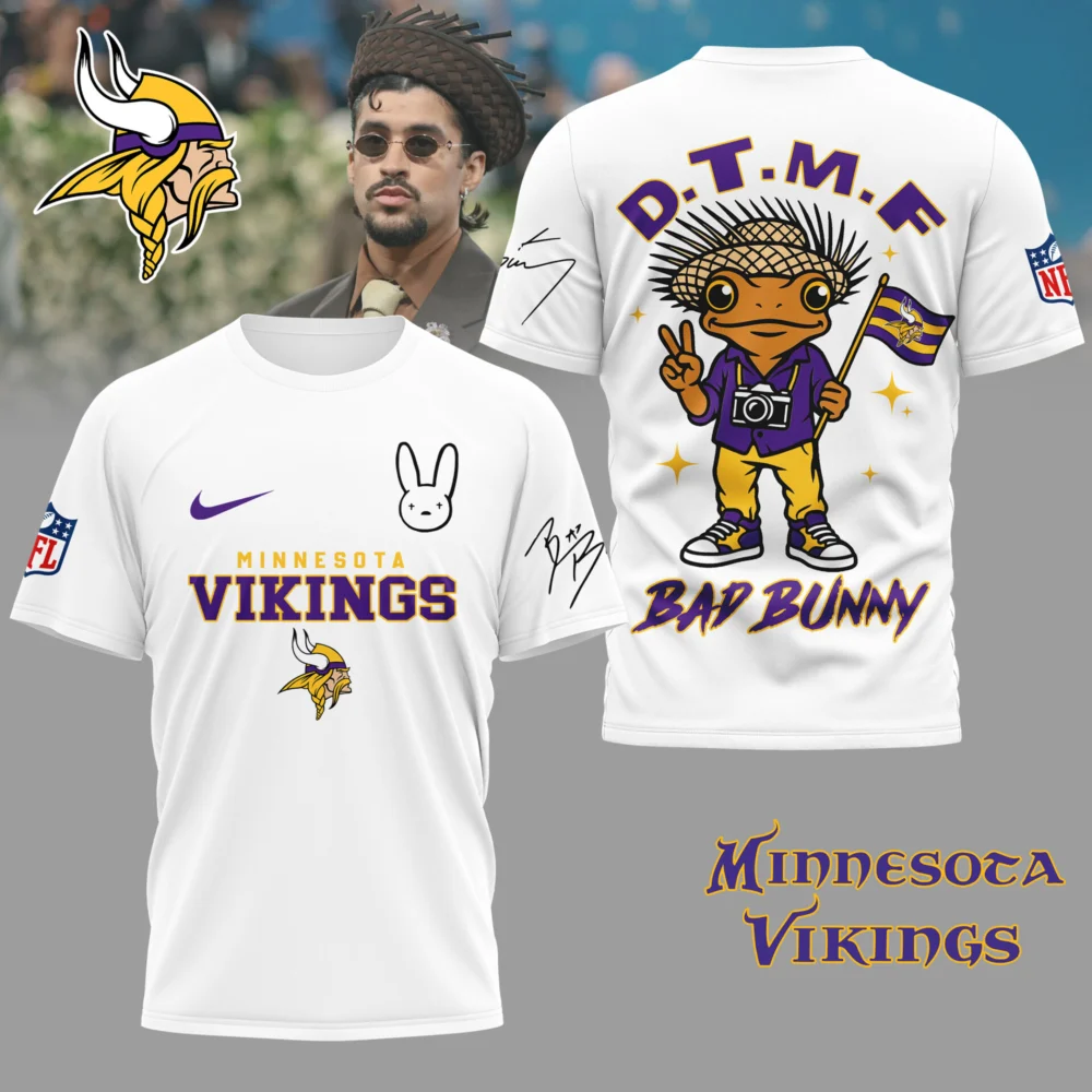 Minnesota Vikings | Premium NFL Bad Bunny 3D Shirt TD