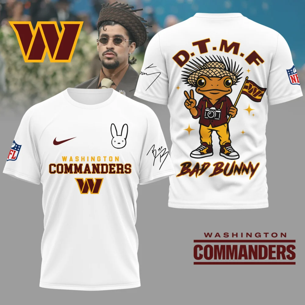 Washington Commanders | Premium NFL Bad Bunny 3D Shirt TD