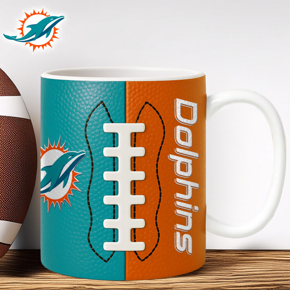 Miami Dolphins | Premium NFL Split Color Ceramic Mug HI